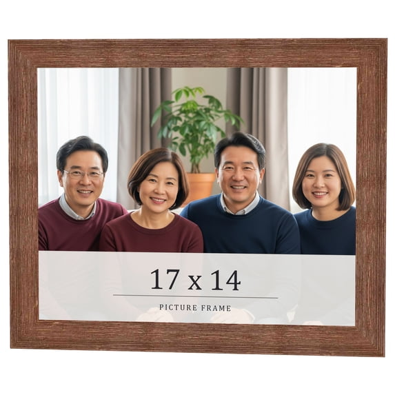 17x14 Frame Brown Farmhouse Solid Wood Picture Frame Width 1.5 Inches | Interior Frame Depth 0.5