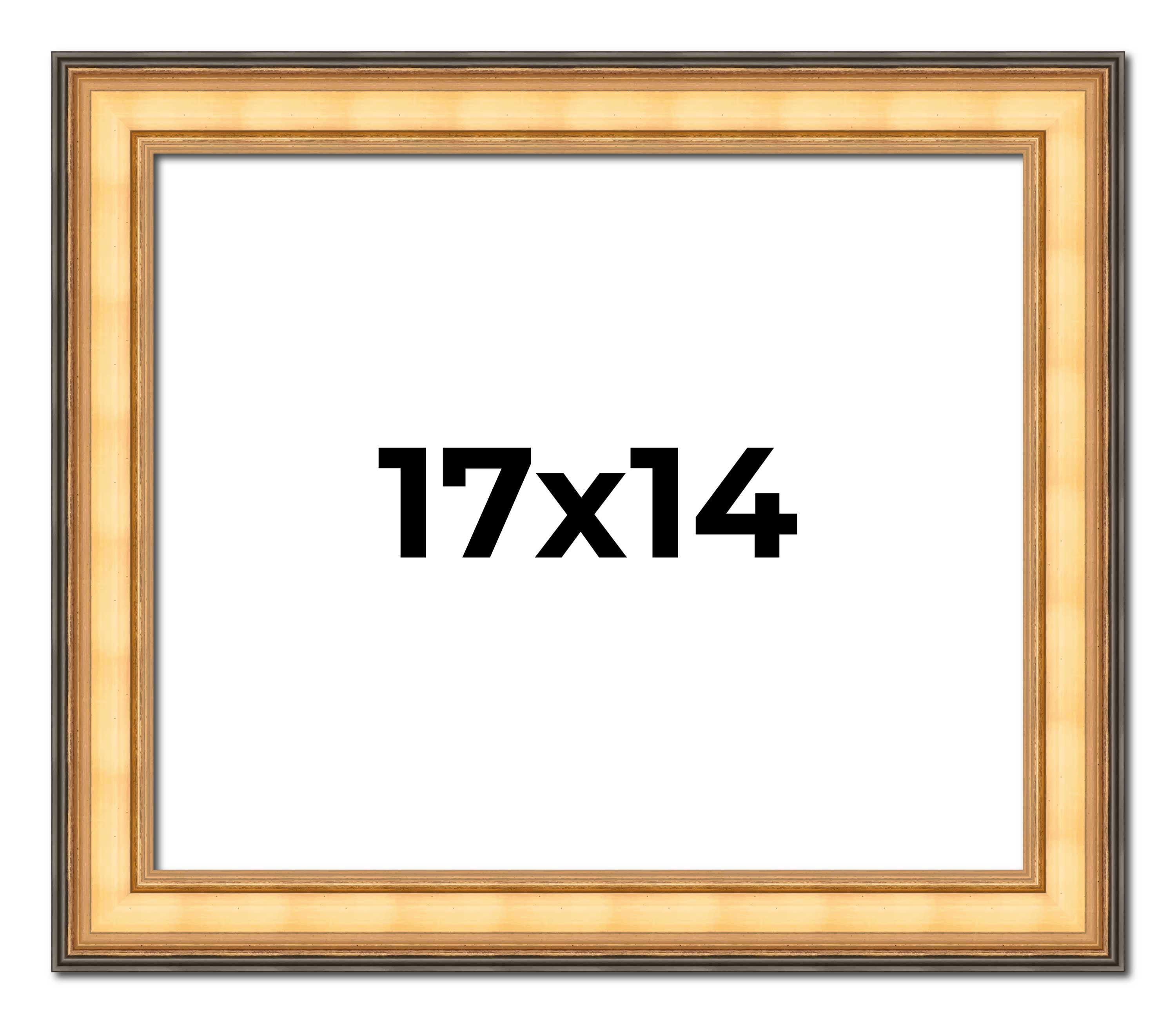 17x14 Frame Gold Plein Aire Solid Wood Picture Frame Width 2 Inches ...