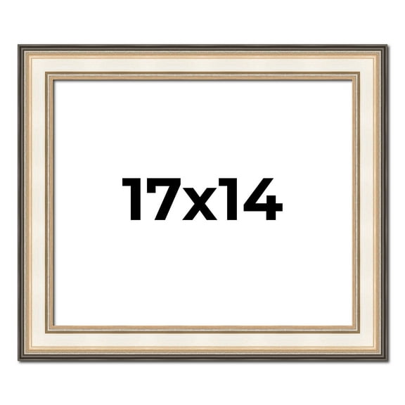 17x14 Frame Gold Silver Plein Aire 2" Inch Wide Moulding Solid Wood Picture Frame | Modena
