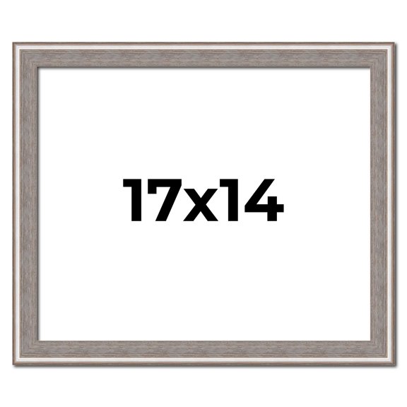 17x14 Frame Grey Real Wood Picture Frame Width 1.25 inches | Interior Frame Depth 0.5 inches | Hans