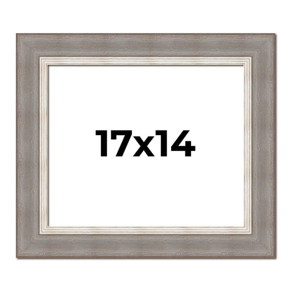 17x14 Frame Grey Real Wood Picture Frame Width 2.75 Inches | Interior Frame Depth 0.5 Inches |