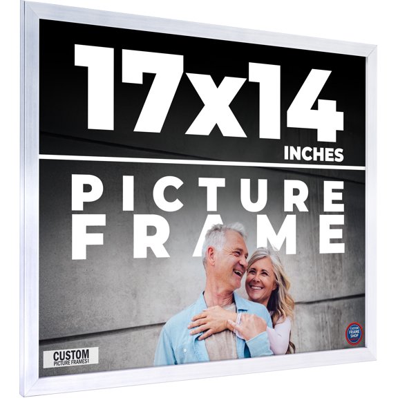 17x14 Frame Silver Real Wood Picture Frame Width 0.75 inches | Interior Frame Depth 0.5 inches |