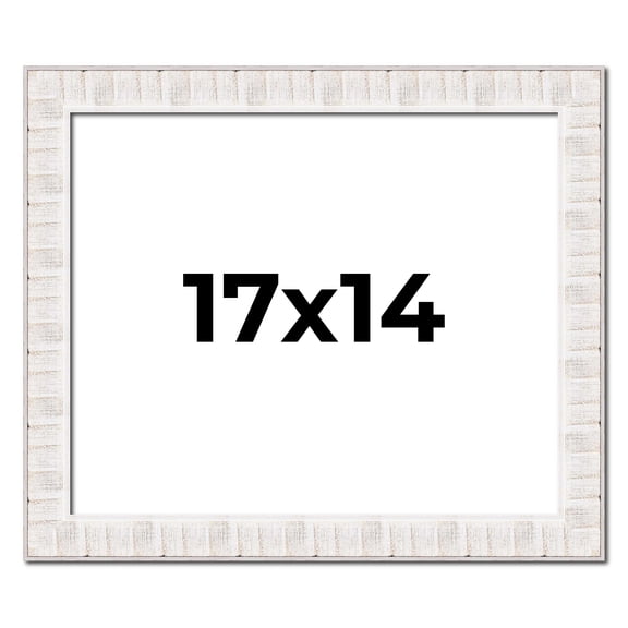 17x14 Frame White Sonoma Rustic Wood Picture Frame | 1.5 Inch Moulding Width | Complete with UV