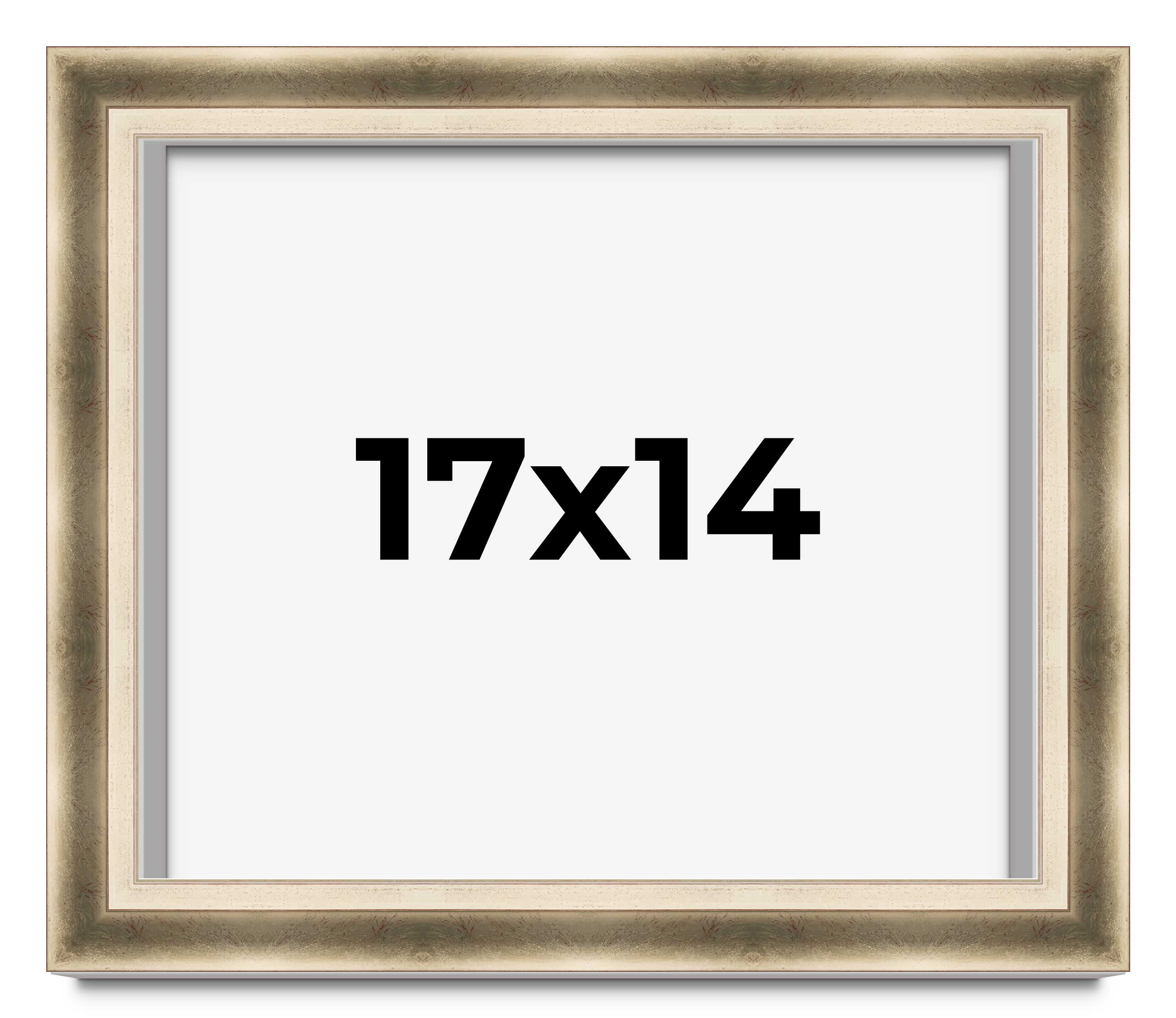 17x14 Shadow Box Frame Silver | 1.75 inches Deep Real Wood Traditional ...