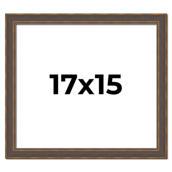 17x15 Frame Golden Caramel Solid Wood Bronze Picture Frame | 1.25 Inch Moulding Width | 0.5 Inch