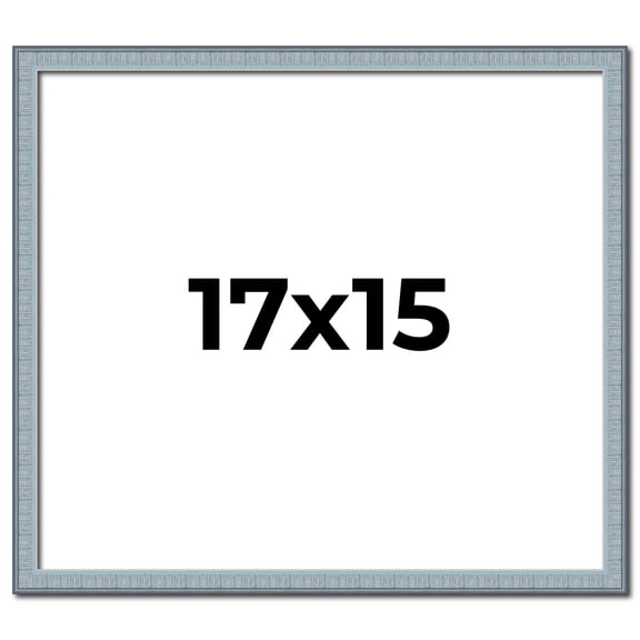 17x15 Frame Rustic Sky Blue Solid Wood Picture Frame | 0.75 Inch Moulding Width |Includes UV