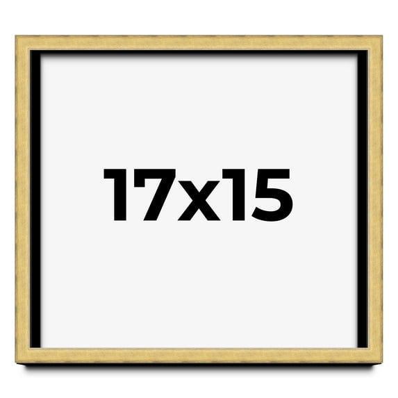17x15 Shadow Box Frame Gold | 1.375 Inches Deep Real Wood Contemporary Shadowbox Display Frame | UV