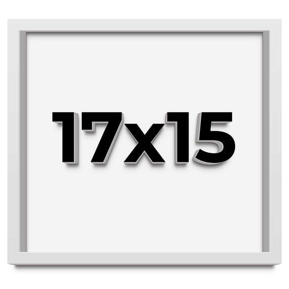 17x15 Shadow Box Frame White | 1 Inches Deep Real Wood Contemporary Shadowbox Display Frame | UV