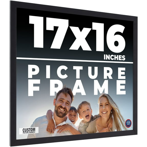 17x16 Frame Black Real Wood Picture Frame Width 0.75 inches | Interior Frame Depth 0.5 inches |