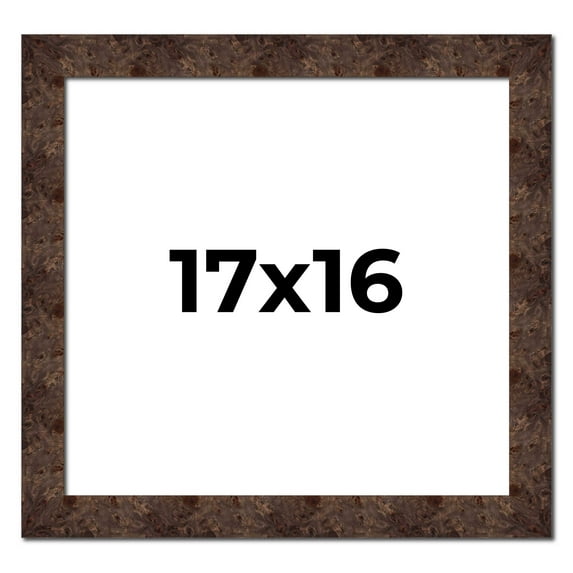17x16 Frame Brown Burl Real Wood Picture Frame Width 1.625 Inches | Interior Frame Depth 0.5 Inches