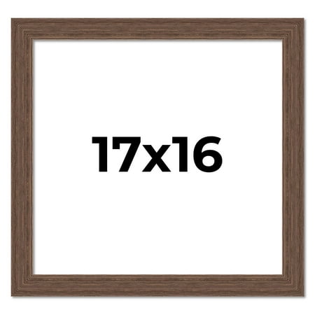17x16 Frame Brown Distressed Barnwood Picture Frame | Rustic Farmhouse Photo Frame Includes UV