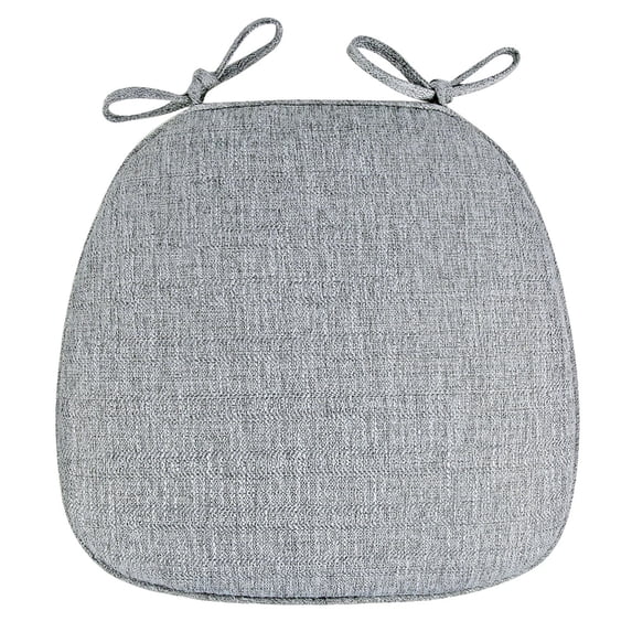 17x16 Inch Chair Pads with Ties Memory Foam Kitchen Chair Cushions - Non Slip Cushions for Dining Chairs, D-Shaped Pads with Removable Washable Cover