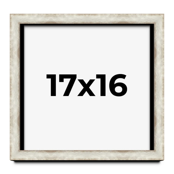17x16 Shadow Box Frame Silver | 1.625 Inches Deep Real Wood Contemporary Shadowbox Display Frame |