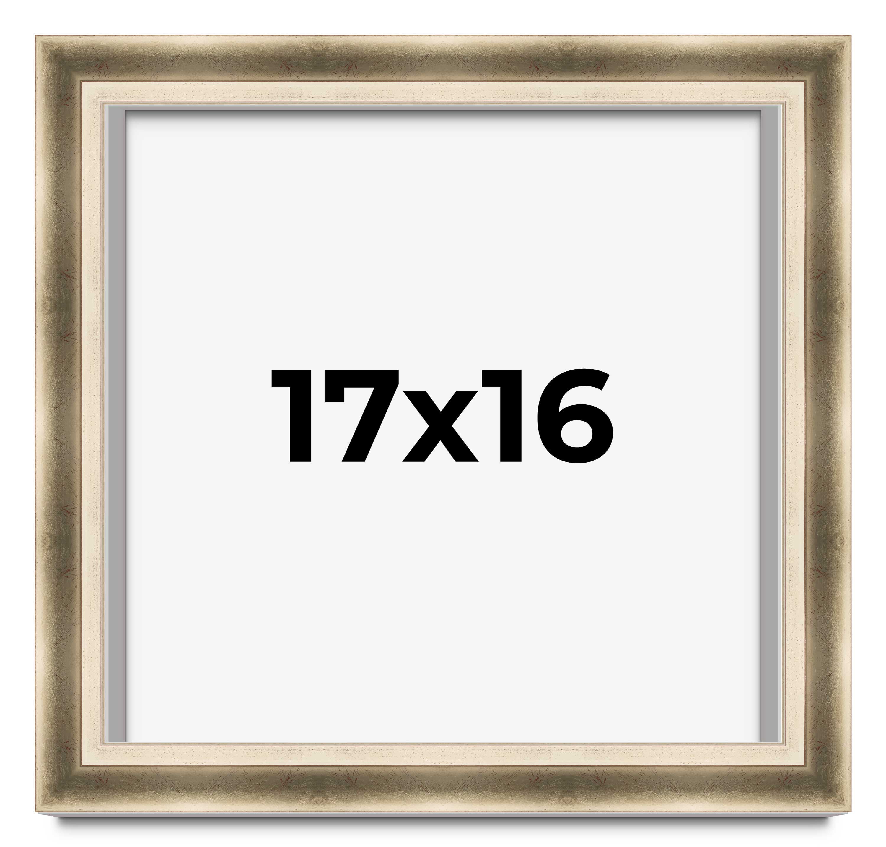 17x16 Shadow Box Frame Silver | 1.75 inches Deep Real Wood Traditional ...
