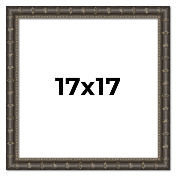 17x17 Frame Black Bamboo Solid Wood Picture Frame Width 1.5 Inches | Interior Frame Depth 0.5