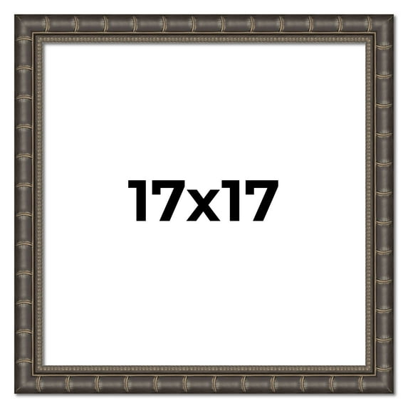 17x17 Frame Black Bamboo Solid Wood Picture Frame Width 1.5 Inches | Interior Frame Depth 0.5