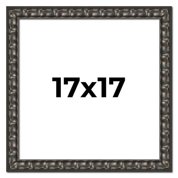 17x17 Frame Black-Brown Medieval Solid Wood Picture Frame | 1.5 Inch Moulding Width | Gotham