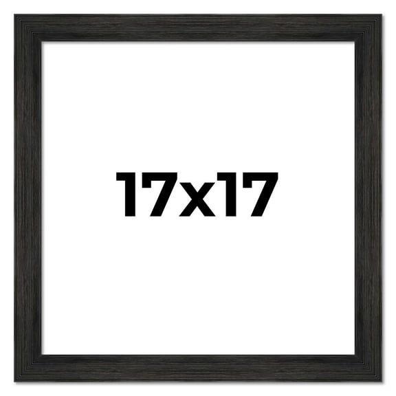 17x17 Frame Black Rustic Barnwood Solid Wood Picture Frame | 1.5 Inch Moulding Width | Includes UV