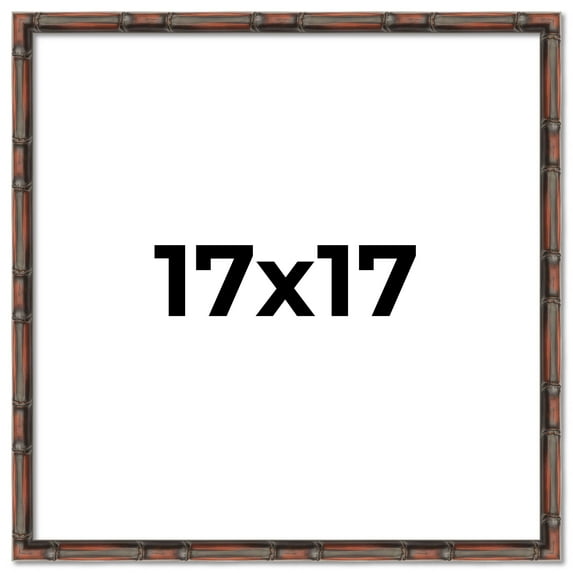 17x17 Frame Brown Bamboo with Dark Coffee/Walnut Finish | Solid Wood Picture Frame Width 0.75
