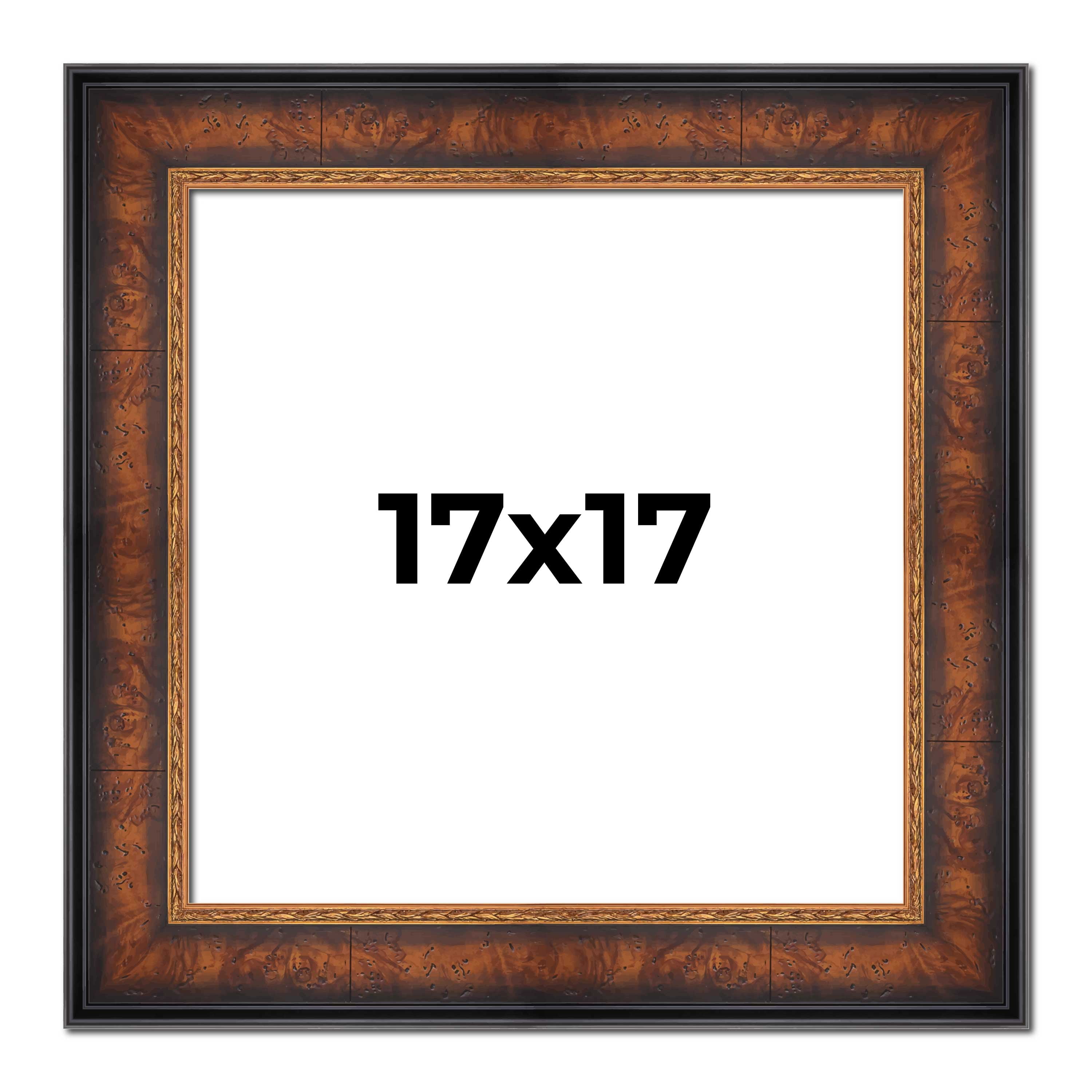 17x17 Frame Brown Walnut Gold Ornate Trim Solid Wood Plein Air Picture ...