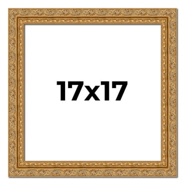 17x17 Frame Gold Ornate Solid Wood Picture Frame | 2 Inch Moulding Width | Firman Traditional Photo