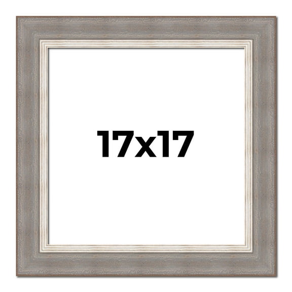 17x17 Frame Grey Real Wood Picture Frame Width 2.75 Inches | Interior Frame Depth 0.5 Inches |