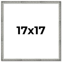 17x17 Frame Silver Grey Distressed Solid Wood Picture Frame | 0.75 Inch Moulding Width | Interior