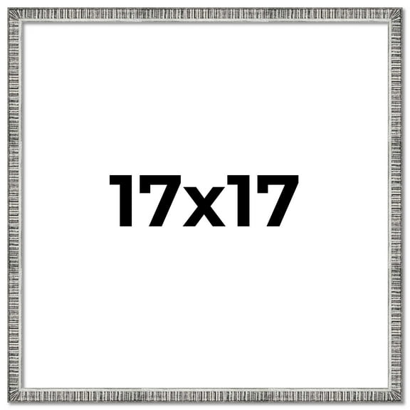 17x17 Frame Silver Grey Distressed Solid Wood Picture Frame | 0.75 Inch Moulding Width | Interior