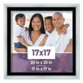 thumbnail image 1 of 17x17 Frame Silver With Black Picture Mat For 17x17 Photo - Silver 20x20 Frame To Display Print or, 1 of 8