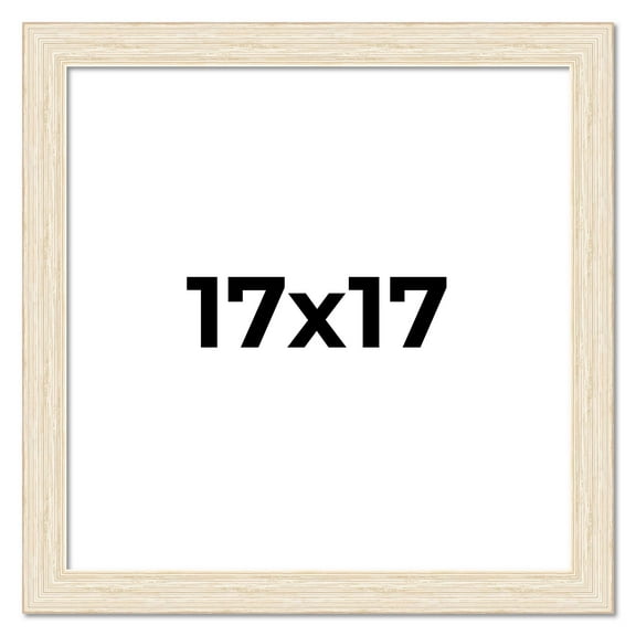 17x17 Frame White Barnwood Picture Frame Includes UV Acrylic Plexiglass, Acid Free Foam Backing