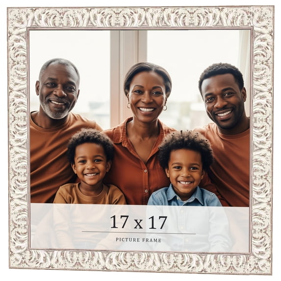 17x17 Frame White Real Wood Picture Frame Width 1.5 inches | Interior Frame Depth 0.5 inches |