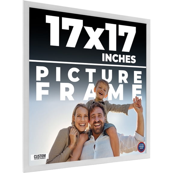 17x17 Frame White Solid Wood Picture Frame Includes UV Acrylic Shatter Guard Front, Acid Free Foam