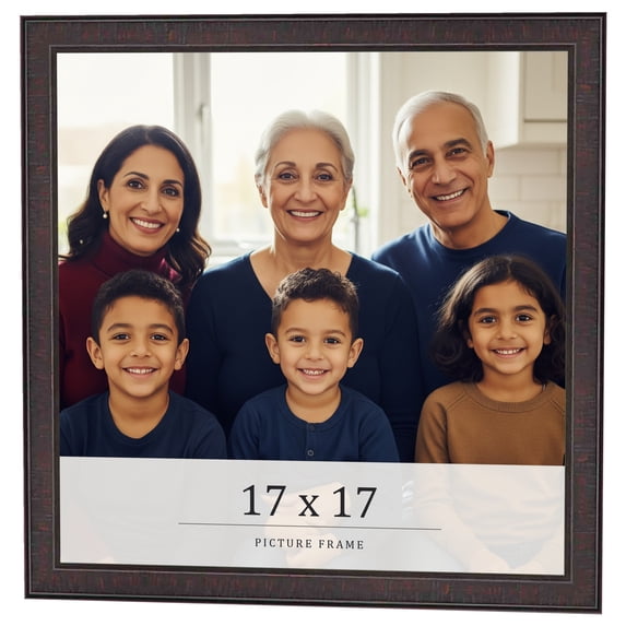 17x17 Rustic Brown Real Wood Picture Frame Width 0.75 inches | Interior Frame Depth 0.5 inches |