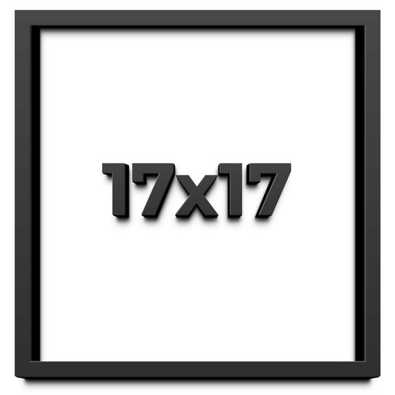 17x17 Shadow Box Frame Black | 1 inches Deep Real Wood Contemporary Shadowbox Display Frame | UV