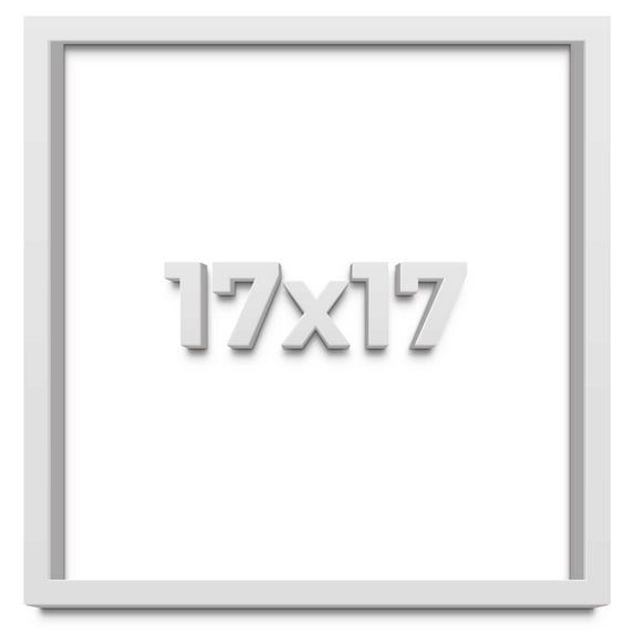 17x17 Shadow Box Frame White | 2 Inches Deep Real Wood Contemporary Shadowbox Display Frame | UV