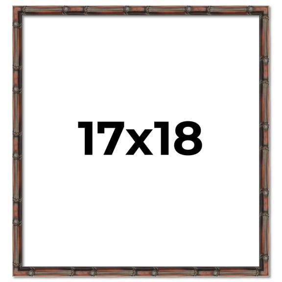 17x18 Frame Brown Bamboo with Dark Coffee/Walnut Finish | Solid Wood Picture Frame Width 0.75