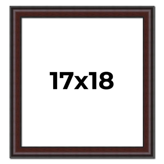 17x18 Frame Brown Round Mahogany Solid Wood Picture Frame | 1.625 Inch Moulding Width | with UV