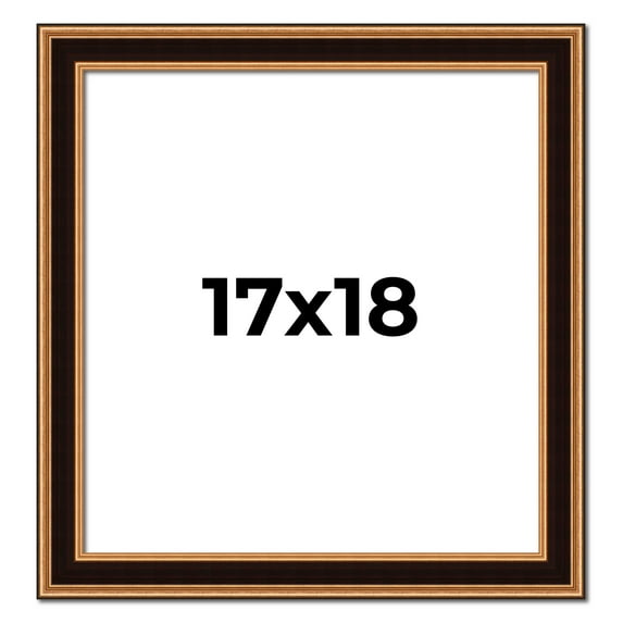 17x18 Frame Gold Brown Plein Air Vintage Solid Wood Picture Frame | 1.75 Inches Moulding Width |