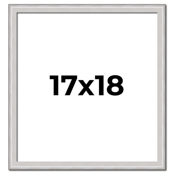 17x18 Frame Silver Inner Slope Bevel Picture Frame | 1 Inch Moulding Width | 0.75 Inch Rabbet Depth