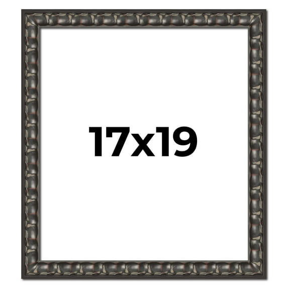 17x19 Frame Black-Brown Medieval Solid Wood Picture Frame | 1.5 Inch Moulding Width | Gotham