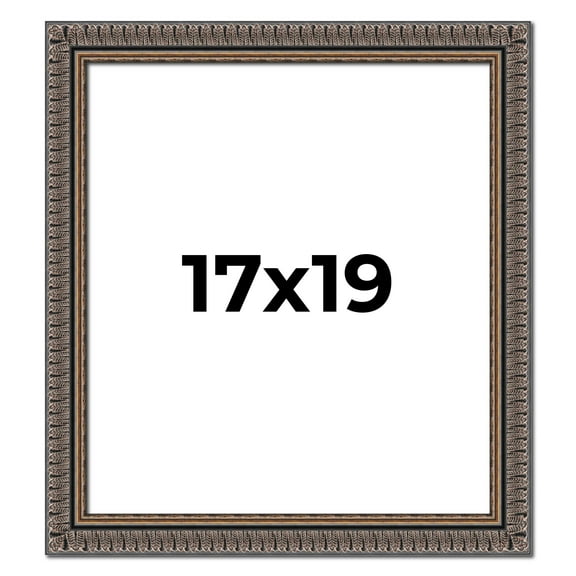 17x19 Frame Black Feather Payton Ornate Solid Wood Picture Frame Width 1.75 Inches | Interior Depth