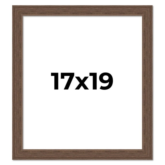 17x19 Frame Brown Farmhouse Solid Wood Picture Frame Width 1.5 Inches | Interior Frame Depth 0.5