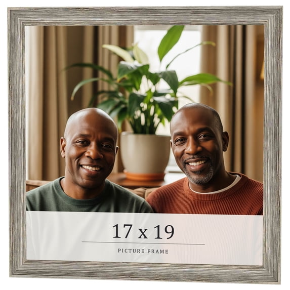 17x19 Frame Grey Solid Wood Picture Frame Width 1 Inches | Interior Frame Depth 0.5 Inches |