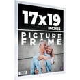 thumbnail image 1 of 17x19 Frame Silver Stainless Steel Solid Wood Picture Frame | 0.75 Inch Moulding Width | Includes, 1 of 8