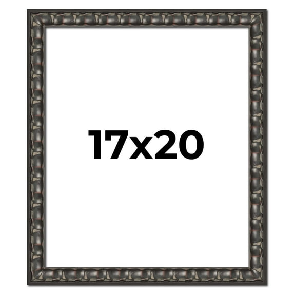 17x20 Frame Black-Brown Medieval Solid Wood Picture Frame | 1.5 Inch Moulding Width | Gotham