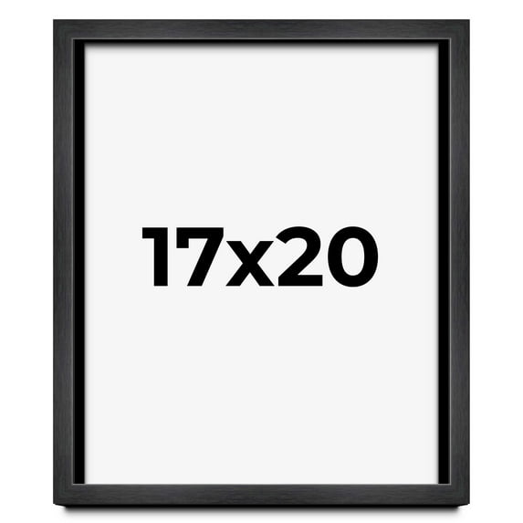17x20 Frame Black Charcoal Grey Wood Textured Picture Frame | 0.75 Inch Moulding Width | Gunmetal