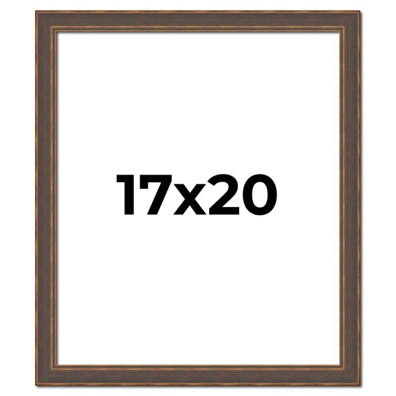 17x20 Frame Golden Caramel Solid Wood Bronze Picture Frame | 1.25 Inch Moulding Width | 0.5 Inch
