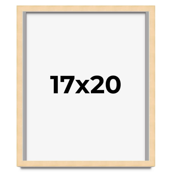 17x20 Frame Natural Wood Picture Frame | 0.75 Inch Moulding Width | with UV Acrylic Plexiglass,