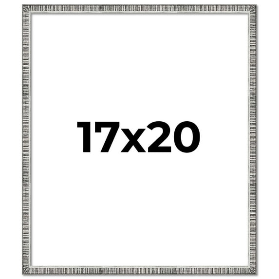 17x20 Frame Silver Grey Distressed Solid Wood Picture Frame | 0.75 Inch Moulding Width | Interior