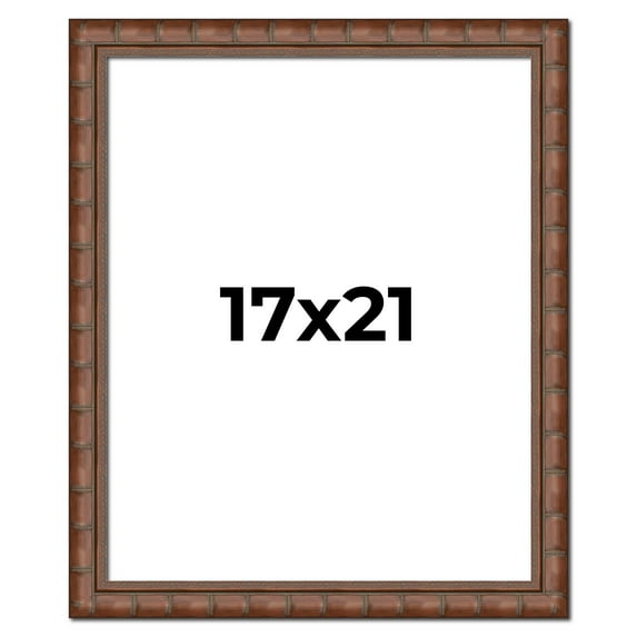 17x21 Dark Brown Bamboo Real Wood Picture Frame Width 1.5 inches | Interior Frame Depth 0.5 inches
